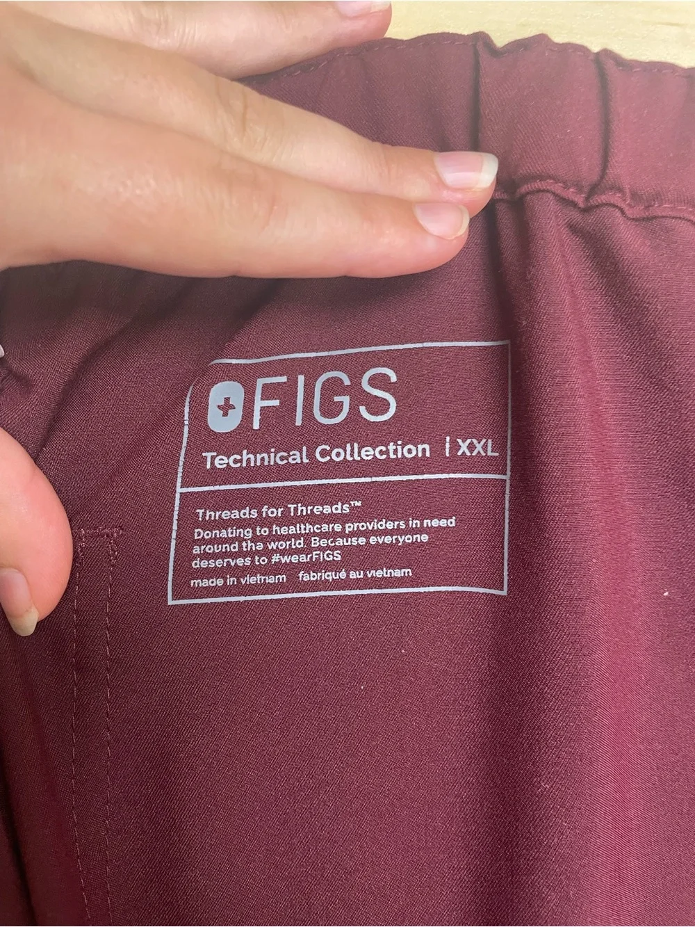 Figs Men's Burgundy Pisco Straight-Leg Scrub Pant Size XXL Nursing Medical